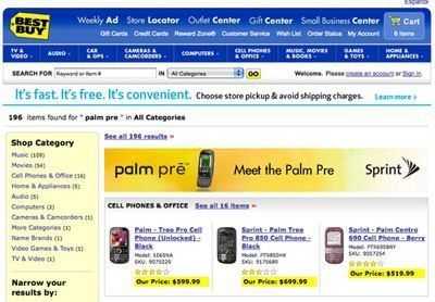 Palm Pre confirmed for Best Buy by Sprint Ad Banner