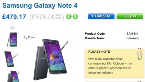 samsung note 4 price