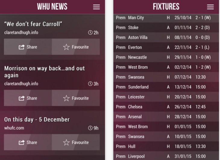 West Ham News app b